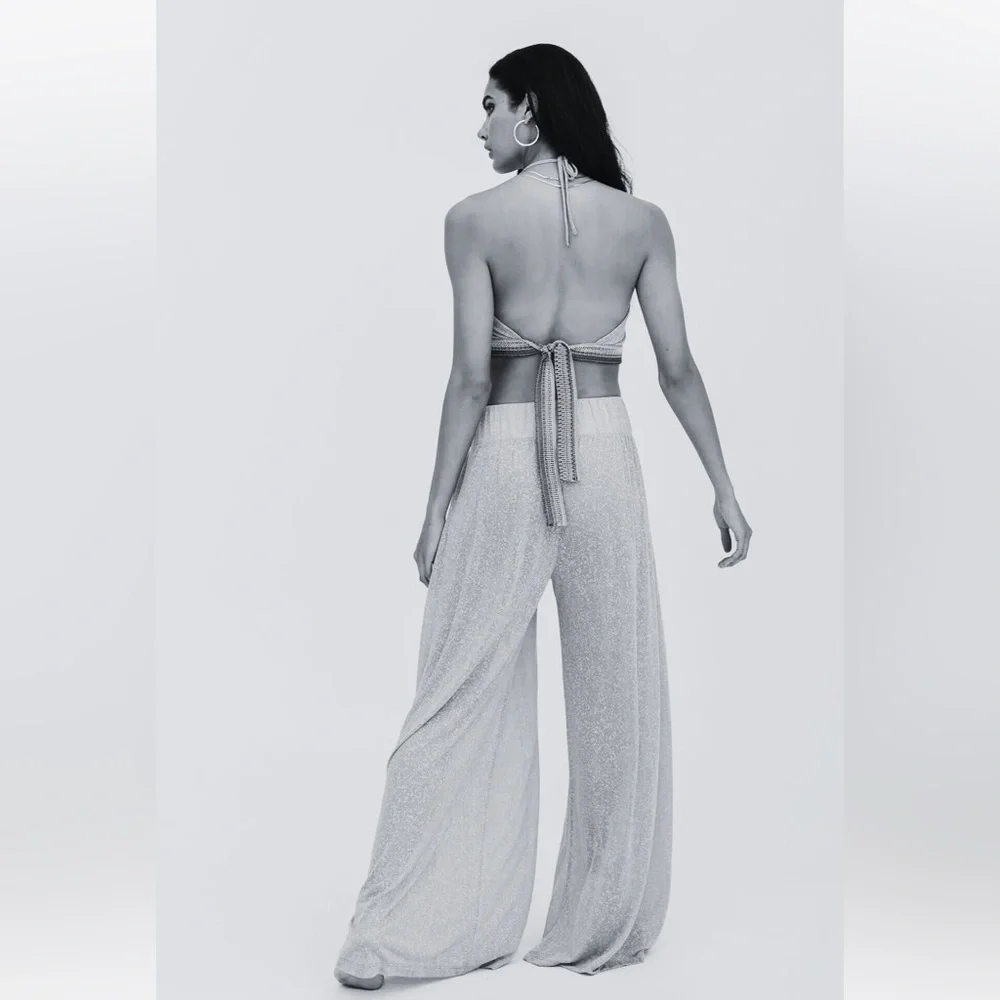 Restocked! ❤️ NWT PITUSA ♥️ HALTER TOP & WIDE LEG PANT SET - Picture 11 of 13